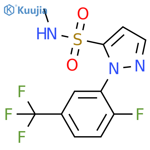 1-[2-fluoro-5-(trifluoromethyl)phenyl]-N-methyl-1H-pyrazole-5-sulfonamide structure