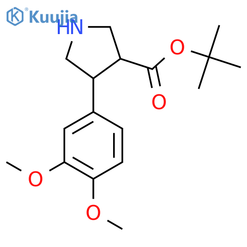 tert-butyl 4-(3,4-dimethoxyphenyl)pyrrolidine-3-carboxylate structure