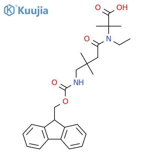 2-N-ethyl-4-({(9H-fluoren-9-yl)methoxycarbonyl}amino)-3,3-dimethylbutanamido-2-methylpropanoic acid structure