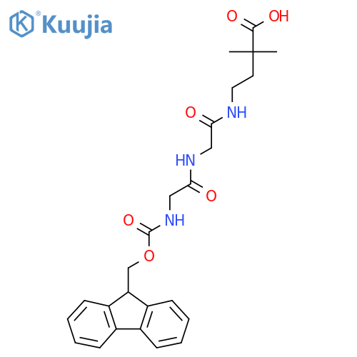 4-{2-2-({(9H-fluoren-9-yl)methoxycarbonyl}amino)acetamidoacetamido}-2,2-dimethylbutanoic acid structure
