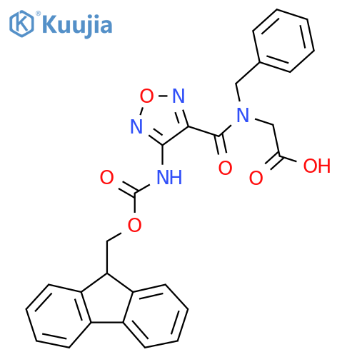 2-{N-benzyl-1-4-({(9H-fluoren-9-yl)methoxycarbonyl}amino)-1,2,5-oxadiazol-3-ylformamido}acetic acid structure