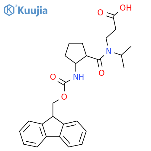 3-{1-2-({(9H-fluoren-9-yl)methoxycarbonyl}amino)cyclopentyl-N-(propan-2-yl)formamido}propanoic acid structure