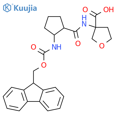 3-2-({(9H-fluoren-9-yl)methoxycarbonyl}amino)cyclopentaneamidooxolane-3-carboxylic acid structure