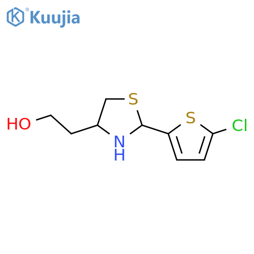 2-2-(5-chlorothiophen-2-yl)-1,3-thiazolidin-4-ylethan-1-ol structure