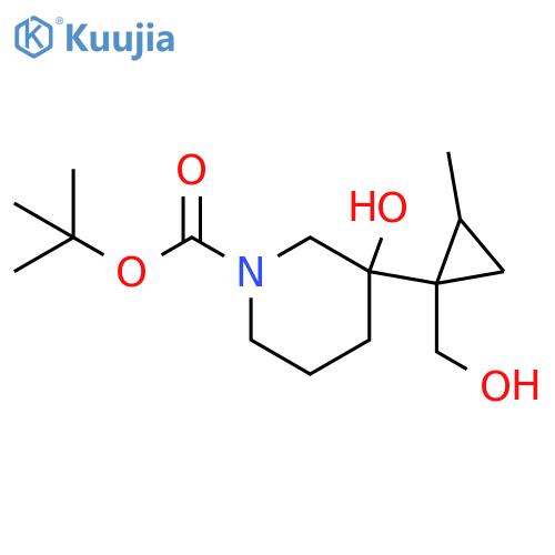 tert-butyl 3-hydroxy-3-1-(hydroxymethyl)-2-methylcyclopropylpiperidine-1-carboxylate structure