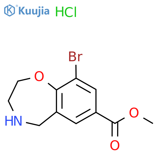 methyl 9-bromo-2,3,4,5-tetrahydro-1,4-benzoxazepine-7-carboxylate hydrochloride structure