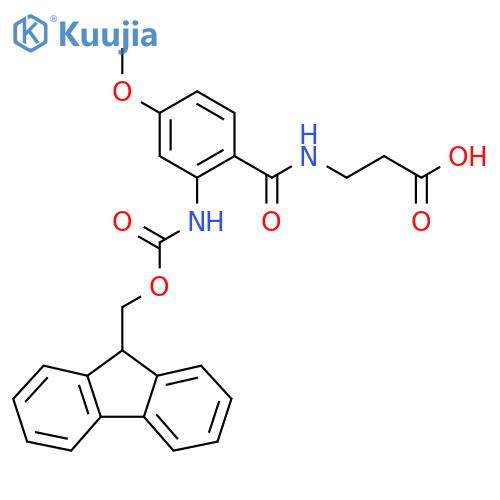 3-{2-({(9H-fluoren-9-yl)methoxycarbonyl}amino)-4-methoxyphenylformamido}propanoic acid structure