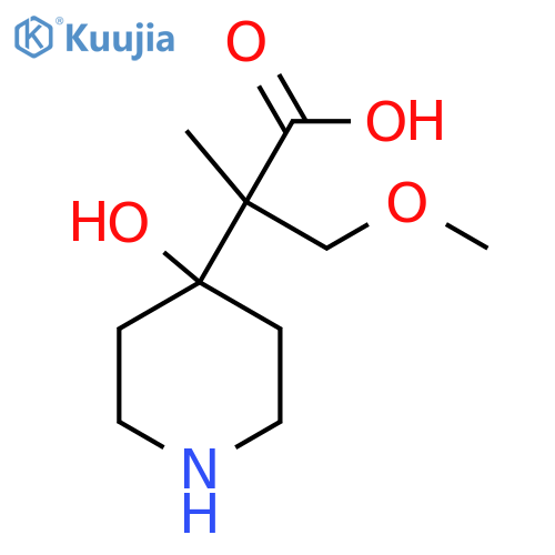 2-(4-Hydroxypiperidin-4-yl)-3-methoxy-2-methylpropanoic acid structure
