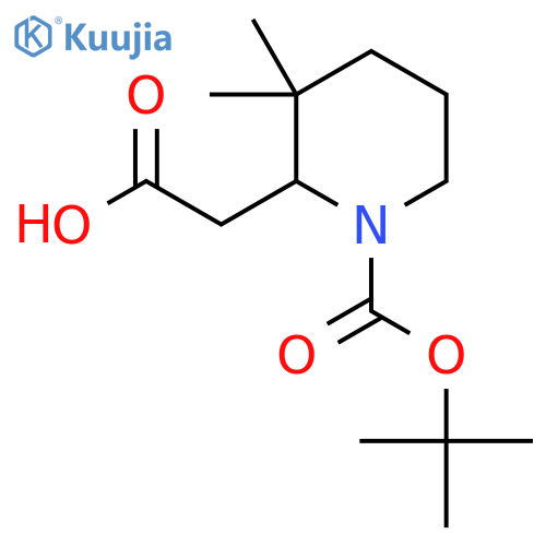2-{1-(tert-butoxy)carbonyl-3,3-dimethylpiperidin-2-yl}acetic acid structure