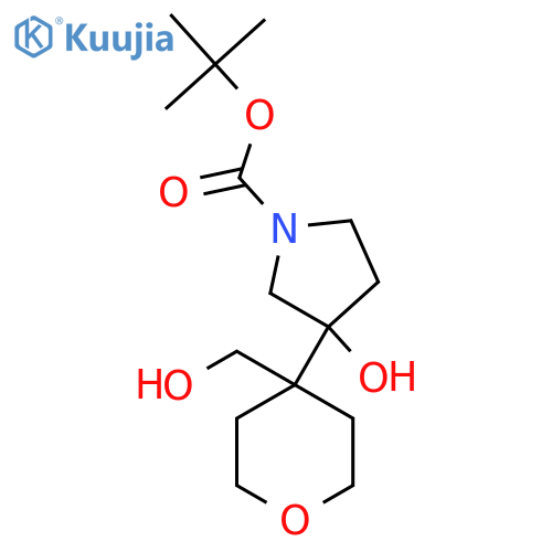 tert-butyl 3-hydroxy-3-4-(hydroxymethyl)oxan-4-ylpyrrolidine-1-carboxylate structure