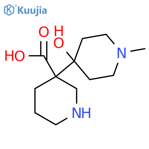 3-(4-Hydroxy-1-methylpiperidin-4-yl)piperidine-3-carboxylic acid structure