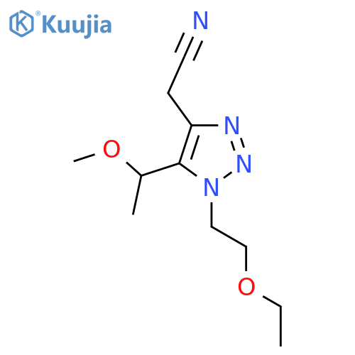 2-1-(2-ethoxyethyl)-5-(1-methoxyethyl)-1H-1,2,3-triazol-4-ylacetonitrile structure