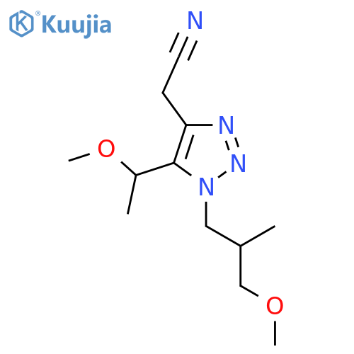 2-1-(3-methoxy-2-methylpropyl)-5-(1-methoxyethyl)-1H-1,2,3-triazol-4-ylacetonitrile structure