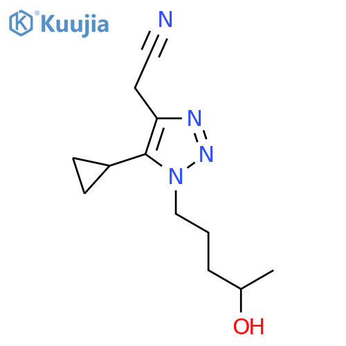 2-5-cyclopropyl-1-(4-hydroxypentyl)-1H-1,2,3-triazol-4-ylacetonitrile structure