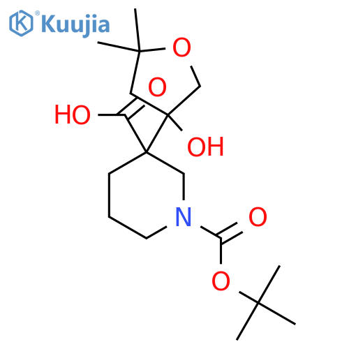 1-(tert-butoxy)carbonyl-3-(3-hydroxy-5,5-dimethyloxolan-3-yl)piperidine-3-carboxylic acid structure