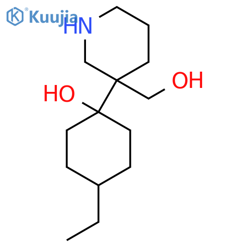 4-ethyl-1-3-(hydroxymethyl)piperidin-3-ylcyclohexan-1-ol structure