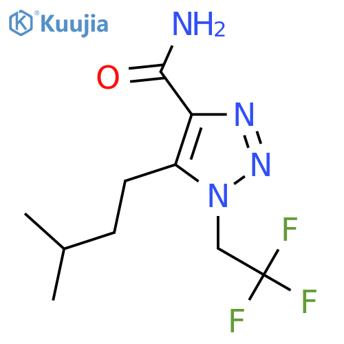 5-(3-methylbutyl)-1-(2,2,2-trifluoroethyl)-1H-1,2,3-triazole-4-carboxamide structure