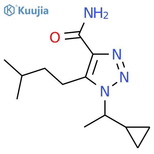 1-(1-cyclopropylethyl)-5-(3-methylbutyl)-1H-1,2,3-triazole-4-carboxamide structure