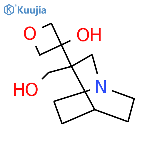 3-3-(hydroxymethyl)-1-azabicyclo2.2.2octan-3-yloxetan-3-ol structure