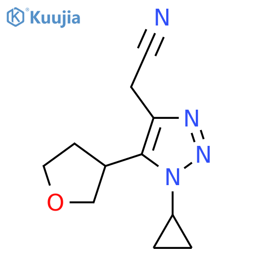 2-1-cyclopropyl-5-(oxolan-3-yl)-1H-1,2,3-triazol-4-ylacetonitrile structure