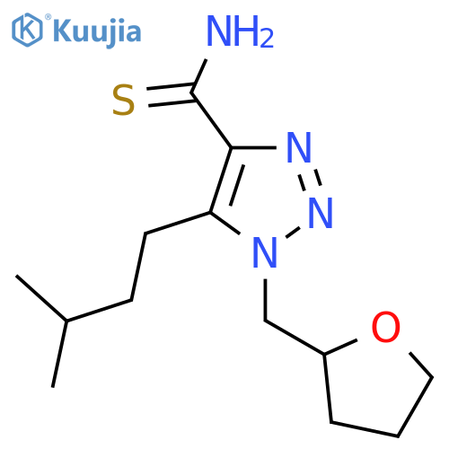 5-(3-methylbutyl)-1-(oxolan-2-ylmethyl)-1H-1,2,3-triazole-4-carbothioamide structure