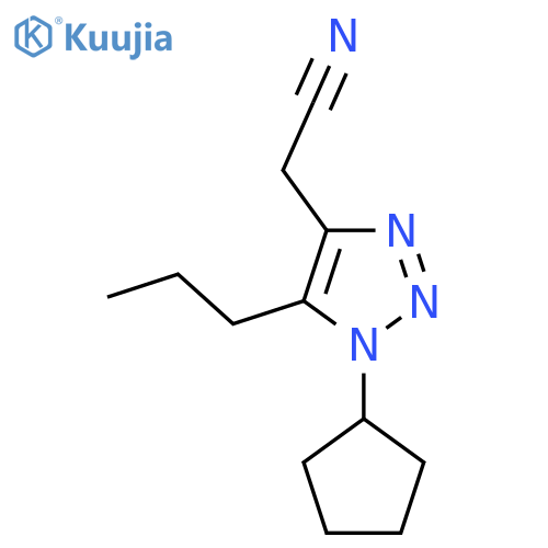 2-(1-cyclopentyl-5-propyl-1H-1,2,3-triazol-4-yl)acetonitrile structure
