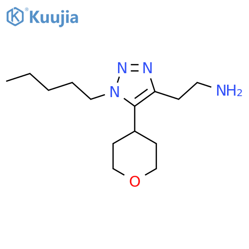 2-5-(oxan-4-yl)-1-pentyl-1H-1,2,3-triazol-4-ylethan-1-amine structure
