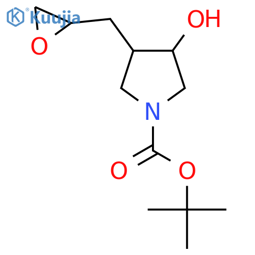 tert-butyl 3-hydroxy-4-(oxiran-2-yl)methylpyrrolidine-1-carboxylate structure