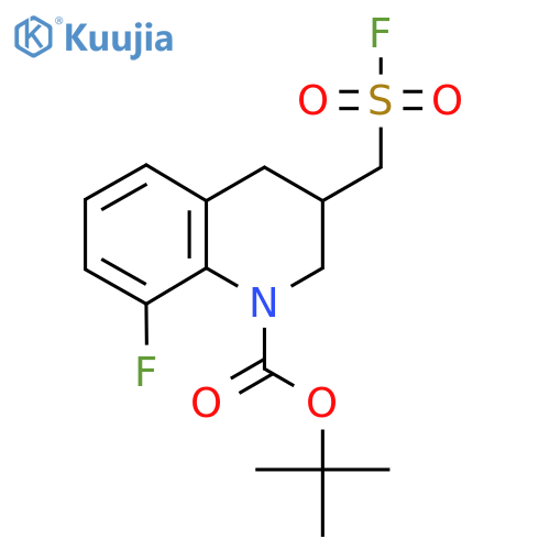tert-butyl 8-fluoro-3-(fluorosulfonyl)methyl-1,2,3,4-tetrahydroquinoline-1-carboxylate structure