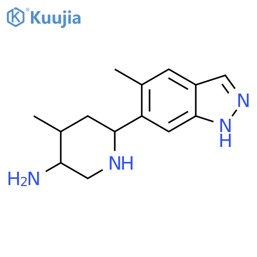 4-methyl-6-(5-methyl-1H-indazol-6-yl)piperidin-3-amine structure