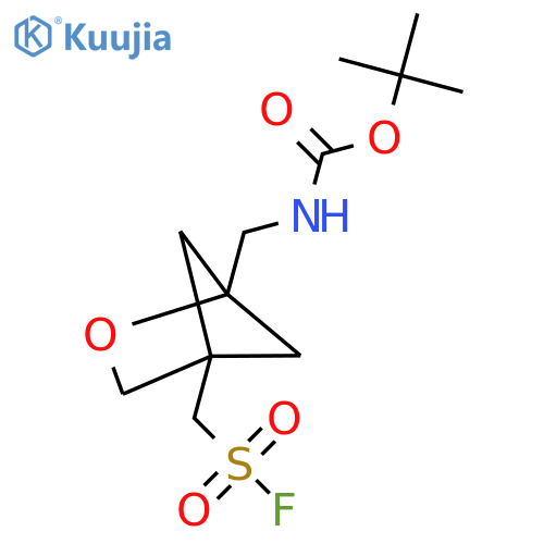 tert-butyl N-({4-(fluorosulfonyl)methyl-2-oxabicyclo2.1.1hexan-1-yl}methyl)carbamate structure