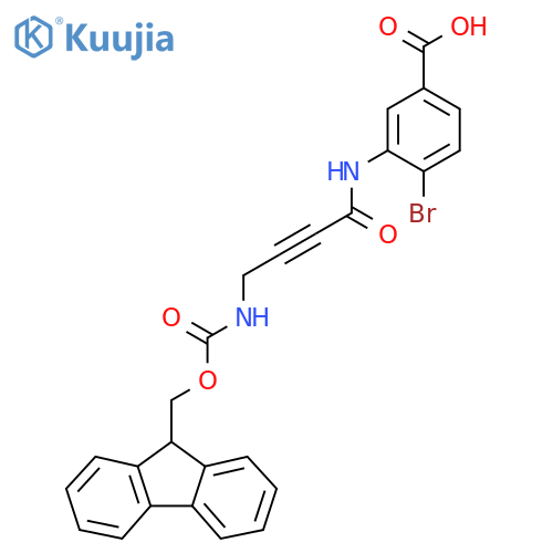 4-bromo-3-4-({(9H-fluoren-9-yl)methoxycarbonyl}amino)but-2-ynamidobenzoic acid structure
