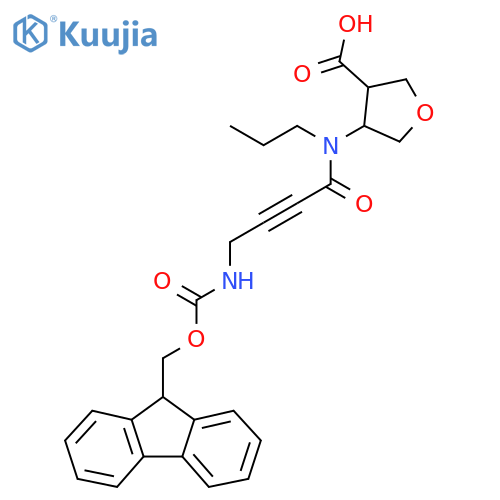 4-4-({(9H-fluoren-9-yl)methoxycarbonyl}amino)-N-propylbut-2-ynamidooxolane-3-carboxylic acid structure