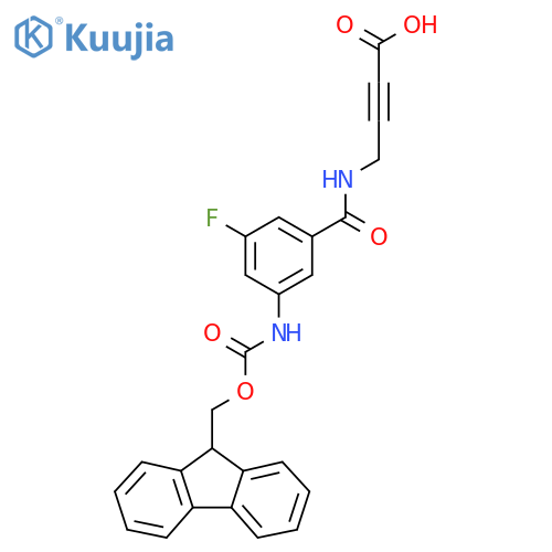4-{3-({(9H-fluoren-9-yl)methoxycarbonyl}amino)-5-fluorophenylformamido}but-2-ynoic acid structure