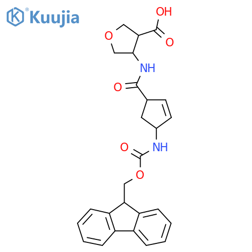 4-4-({(9H-fluoren-9-yl)methoxycarbonyl}amino)cyclopent-2-ene-1-amidooxolane-3-carboxylic acid structure