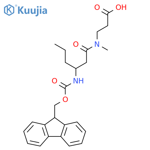 3-3-({(9H-fluoren-9-yl)methoxycarbonyl}amino)-N-methylhexanamidopropanoic acid structure