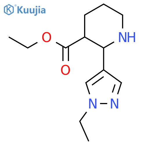 ethyl 2-(1-ethyl-1H-pyrazol-4-yl)piperidine-3-carboxylate structure