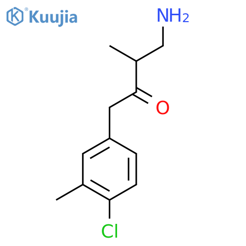 4-amino-1-(4-chloro-3-methylphenyl)-3-methylbutan-2-one structure