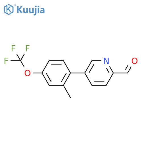 5-2-methyl-4-(trifluoromethoxy)phenylpyridine-2-carbaldehyde structure