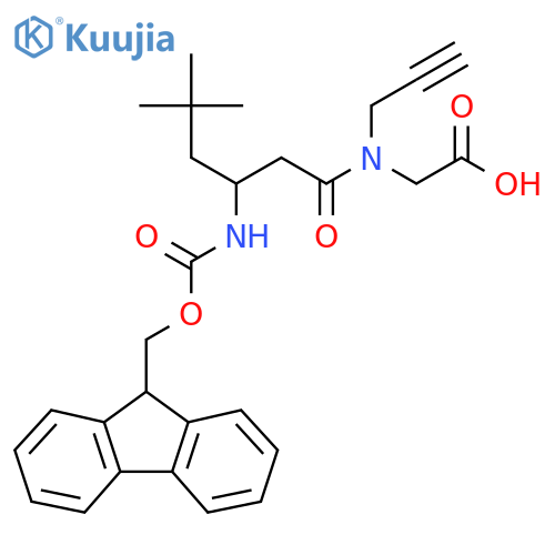 2-3-({(9H-fluoren-9-yl)methoxycarbonyl}amino)-5,5-dimethyl-N-(prop-2-yn-1-yl)hexanamidoacetic acid structure