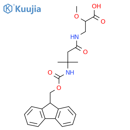 3-3-({(9H-fluoren-9-yl)methoxycarbonyl}amino)-3-methylbutanamido-2-methoxypropanoic acid structure