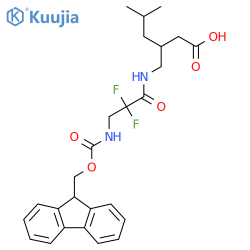 3-{3-({(9H-fluoren-9-yl)methoxycarbonyl}amino)-2,2-difluoropropanamidomethyl}-5-methylhexanoic acid structure