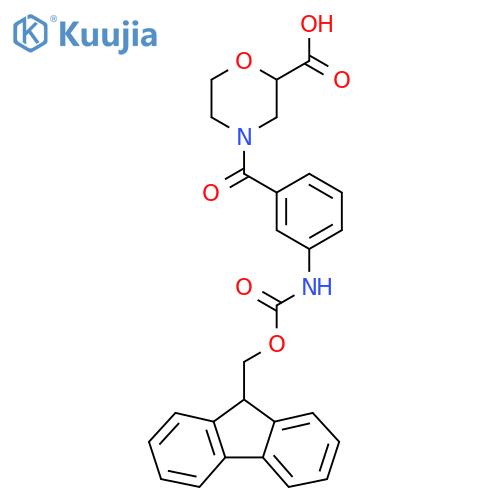 4-3-({(9H-fluoren-9-yl)methoxycarbonyl}amino)benzoylmorpholine-2-carboxylic acid structure