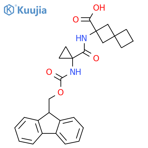 2-1-({(9H-fluoren-9-yl)methoxycarbonyl}amino)cyclopropaneamidospiro3.3heptane-2-carboxylic acid structure