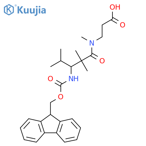 3-3-({(9H-fluoren-9-yl)methoxycarbonyl}amino)-N,2,2,4-tetramethylpentanamidopropanoic acid structure