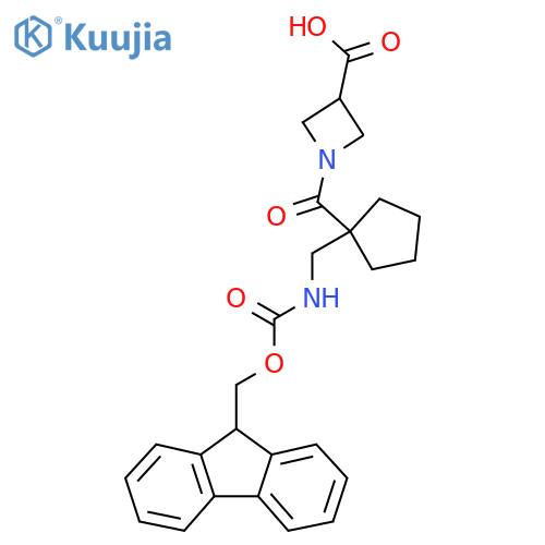 1-{1-({(9H-fluoren-9-yl)methoxycarbonyl}amino)methylcyclopentanecarbonyl}azetidine-3-carboxylic acid structure