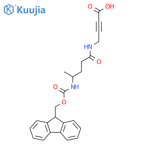 4-4-({(9H-fluoren-9-yl)methoxycarbonyl}amino)pentanamidobut-2-ynoic acid structure