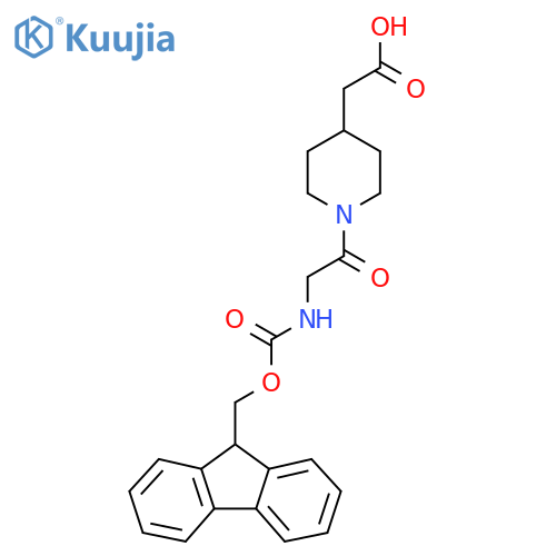 2-{1-2-({(9H-fluoren-9-yl)methoxycarbonyl}amino)acetylpiperidin-4-yl}acetic acid structure