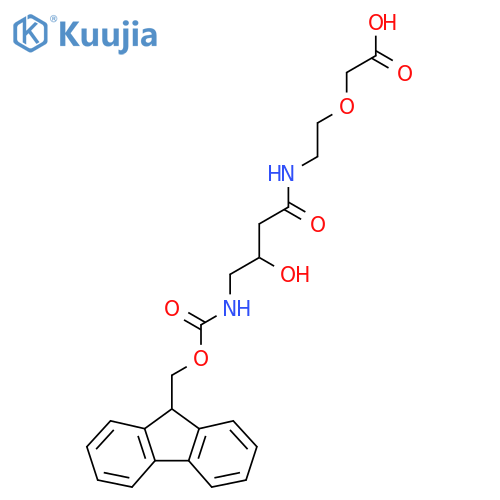 2-{2-4-({(9H-fluoren-9-yl)methoxycarbonyl}amino)-3-hydroxybutanamidoethoxy}acetic acid structure