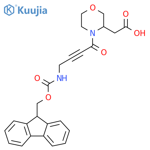 2-{4-4-({(9H-fluoren-9-yl)methoxycarbonyl}amino)but-2-ynoylmorpholin-3-yl}acetic acid structure